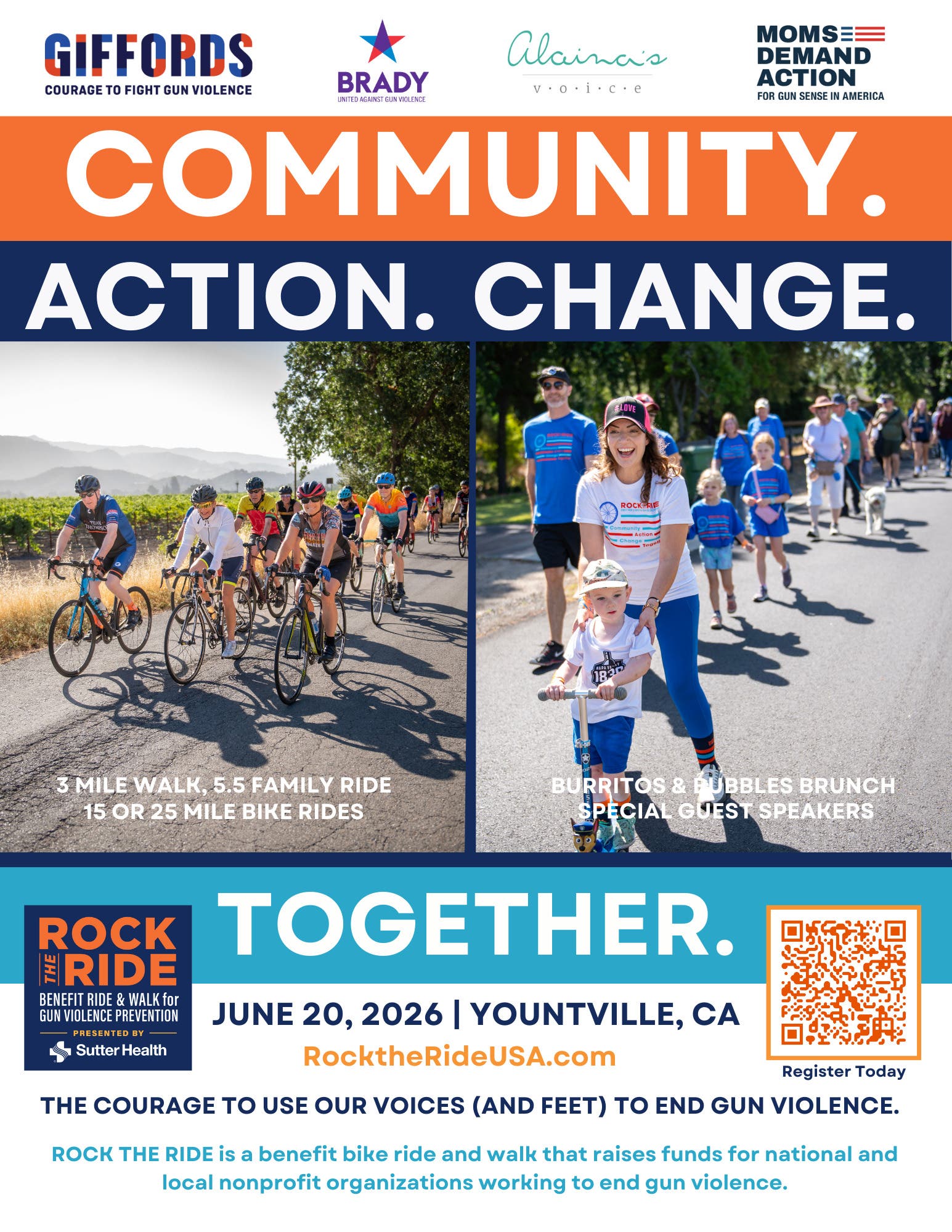 Rock the Ride – benefit bike ride and walk in support of gun violence prevention