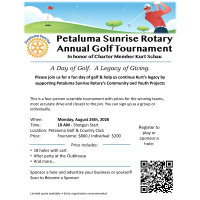 Petaluma Sunrise Rotary Annual Golf Tournament