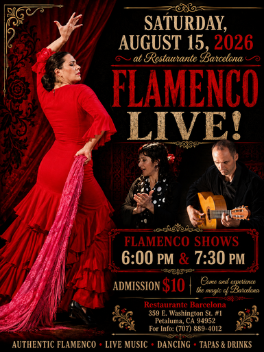 FLAMENCO! LIVE! Saturday th 2026 at Restaurante Barcelona