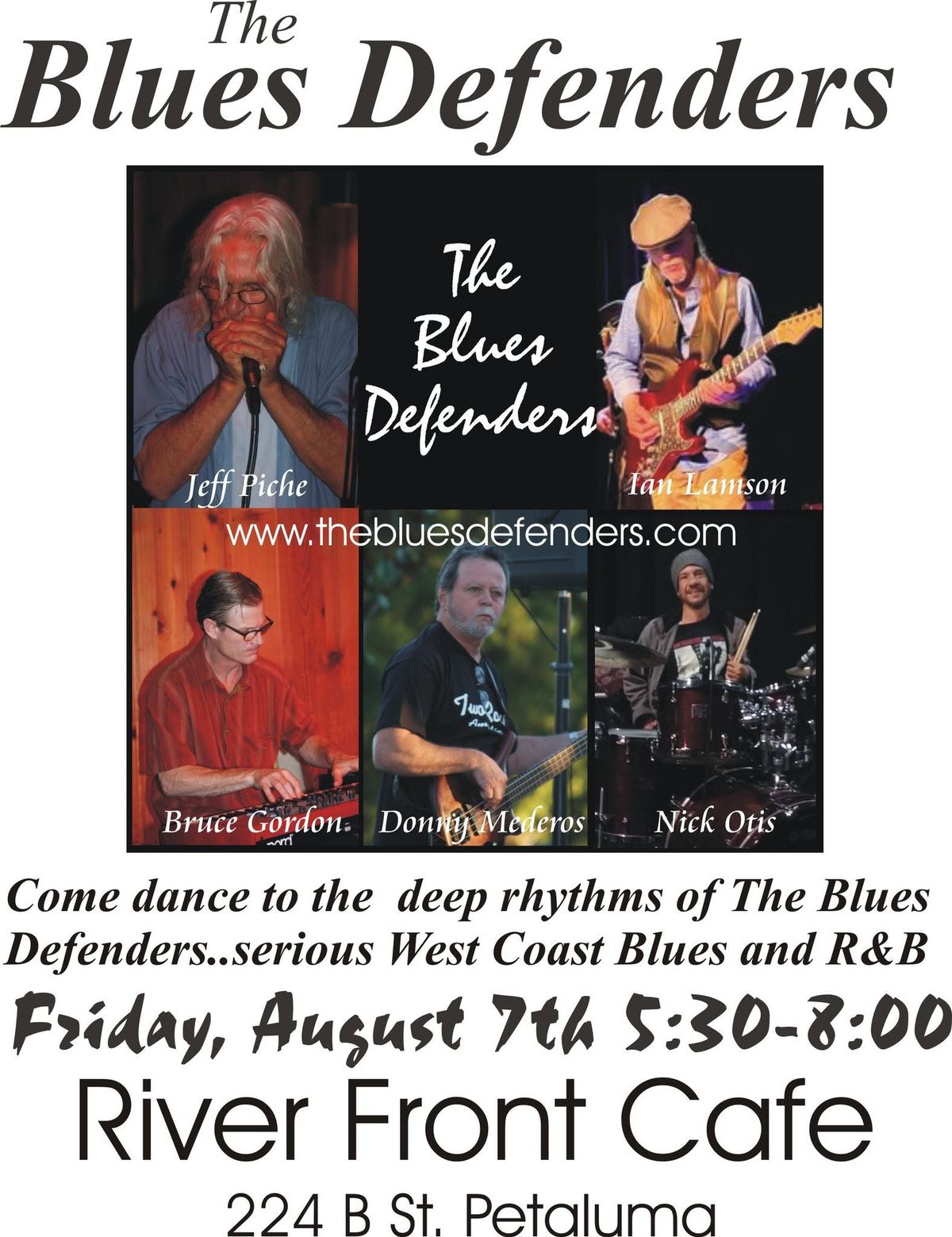 Blues Defenders at the Riverfront Cafe this Friday