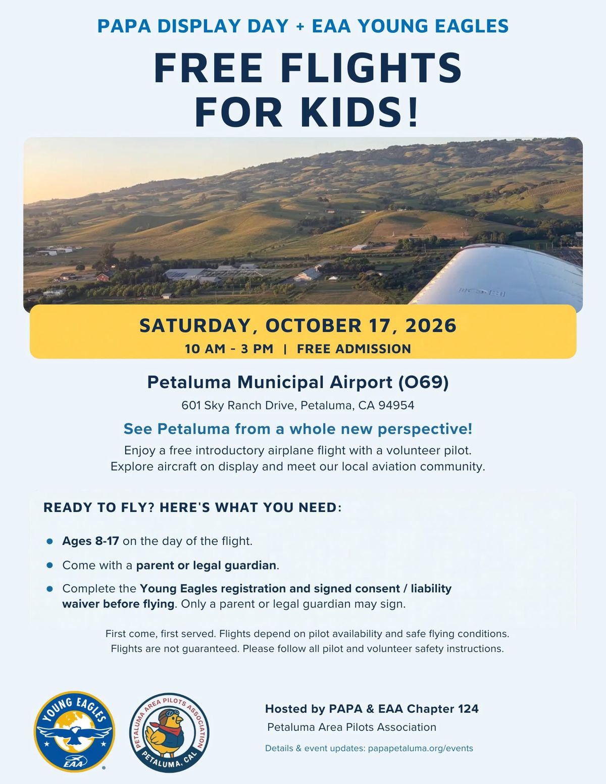 Free Flights for Kids + PAPA Display Day!