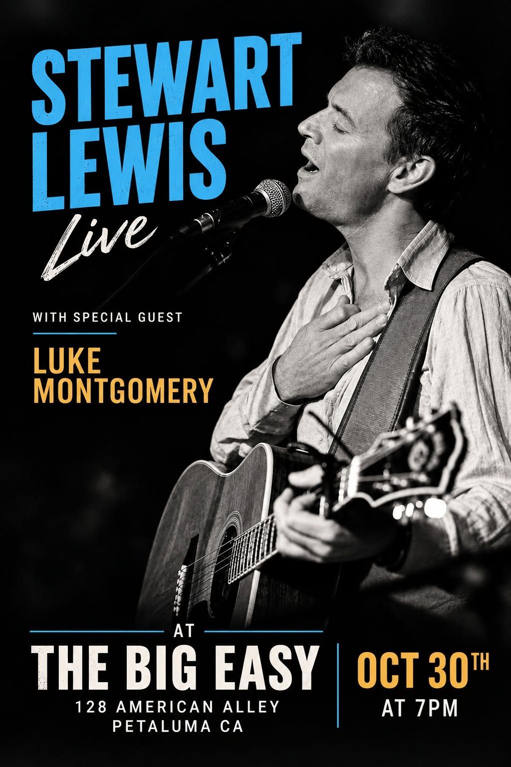Stewart Lewis live in Petaluma with special guest Luke Montgomery